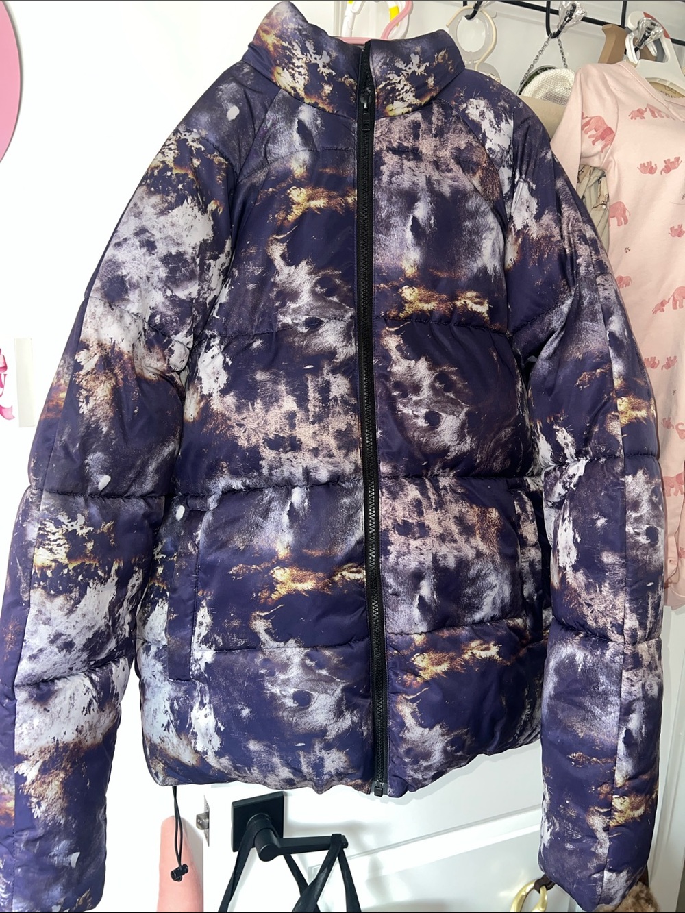 ASOS Abstract Earth Print Puffer Jacket - Picture 3 of 10